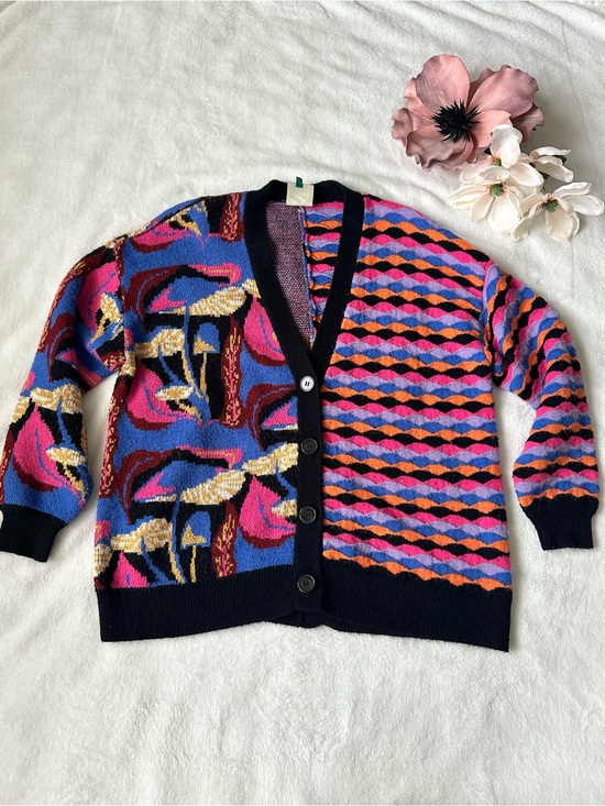 FARM Rio Sweaters - Farm Rio Mixed Mushrooms Knit Cardigan Medium